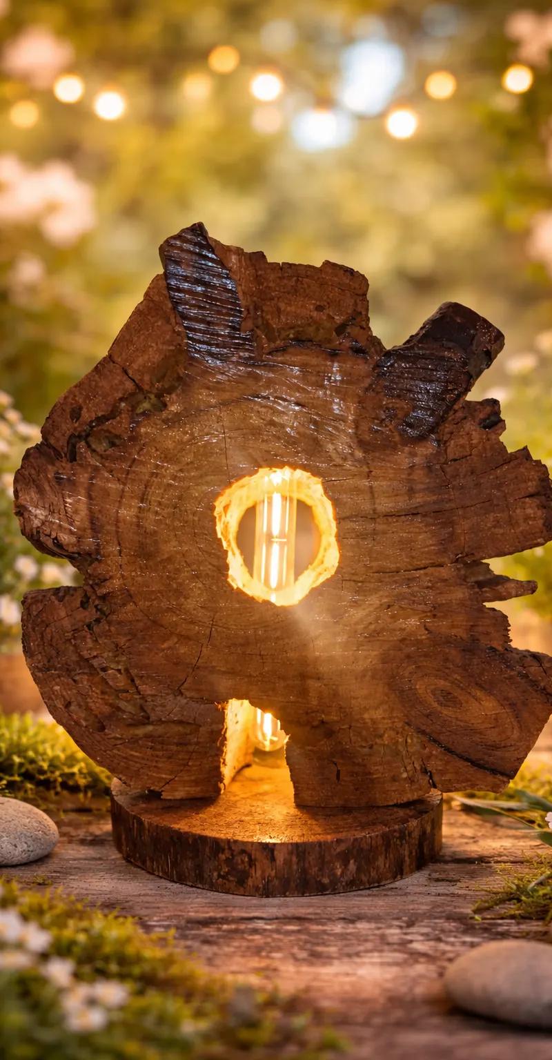 Lámpara de madera