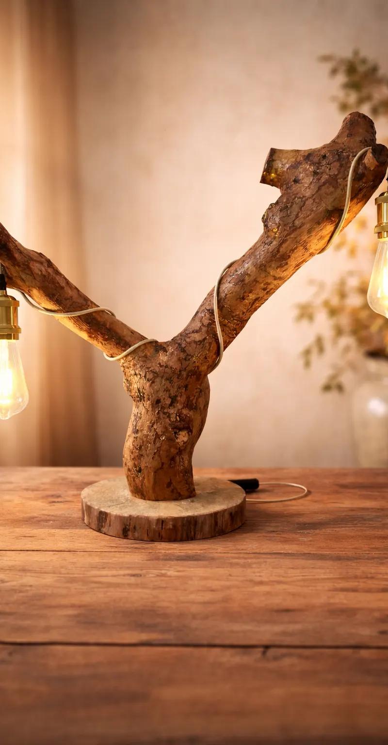 Lámpara de madera 