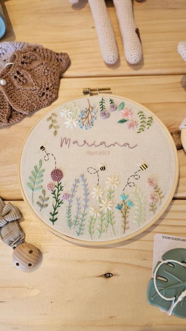 Cuadro de Nacimiento Floral | A pedido | 20 cm diámetro - vista 1