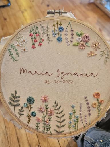 Cuadro de Nacimiento Floral | A pedido | 20 cm diámetro - vista 2