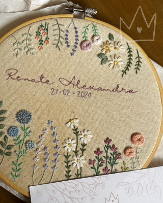 Cuadro de Nacimiento Floral | A pedido | 20 cm diámetro - vista 3