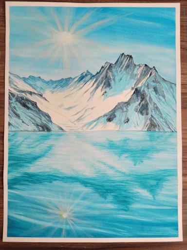 Acuarela Embalse El Yeso – Cajón del Maipo - vista 1