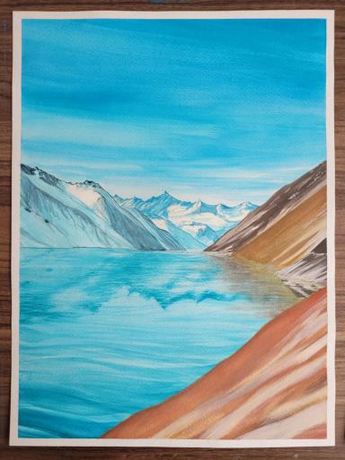 Acuarela Embalse El Yeso – Cajón del Maipo - vista 2